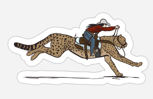 Cheetah Cowgirl Sticker