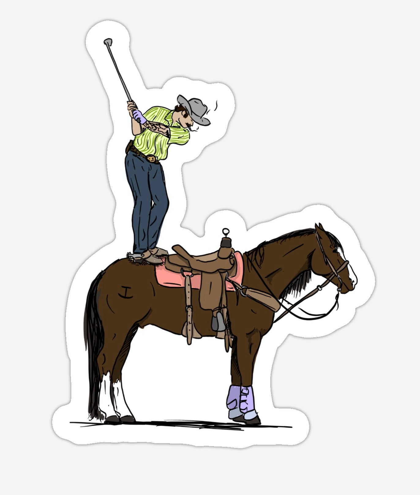Cowboy Caddy Sticker